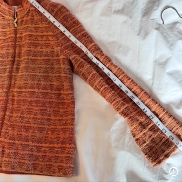 St. John Orange Geometric Santana 3D Knit Zip Up Sweater Jacket Size 2 - Picture 15 of 15